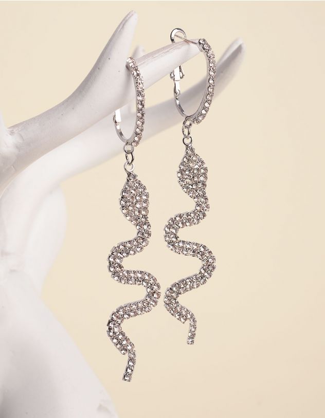 Сережки у вигляді змій декоровані стразами | 252575-06-XX - A-SHOP