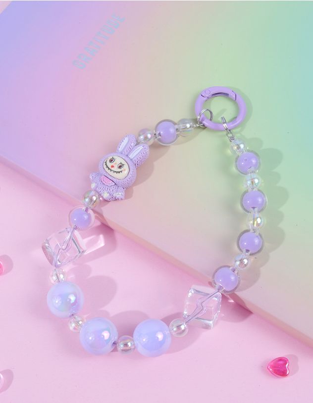 Брелок на сумку у стилі монстра Лабубу з перлинами | 264921-03-XX - A-SHOP