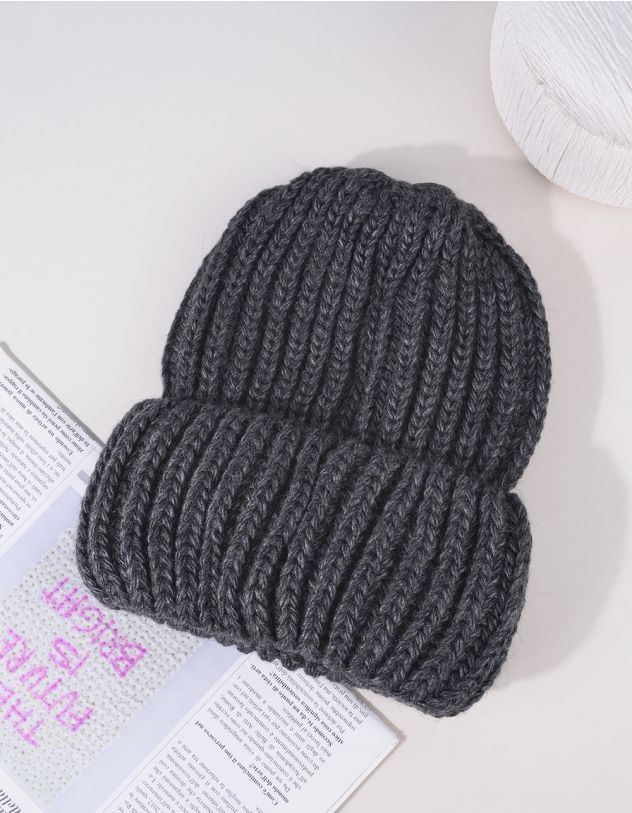Шапка з відворотом у рубчик | 264838-28-XX - A-SHOP