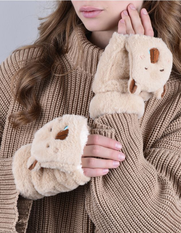 Рукавиці мітенки  у вигляді капібари | 263272-22-XX - A-SHOP