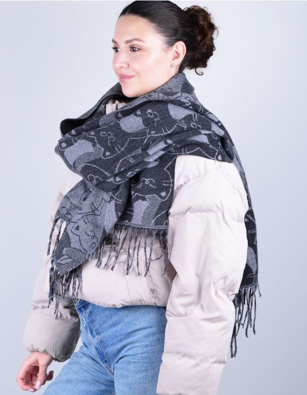 Палантин з принтом котика | 264401-28-XX - A-SHOP