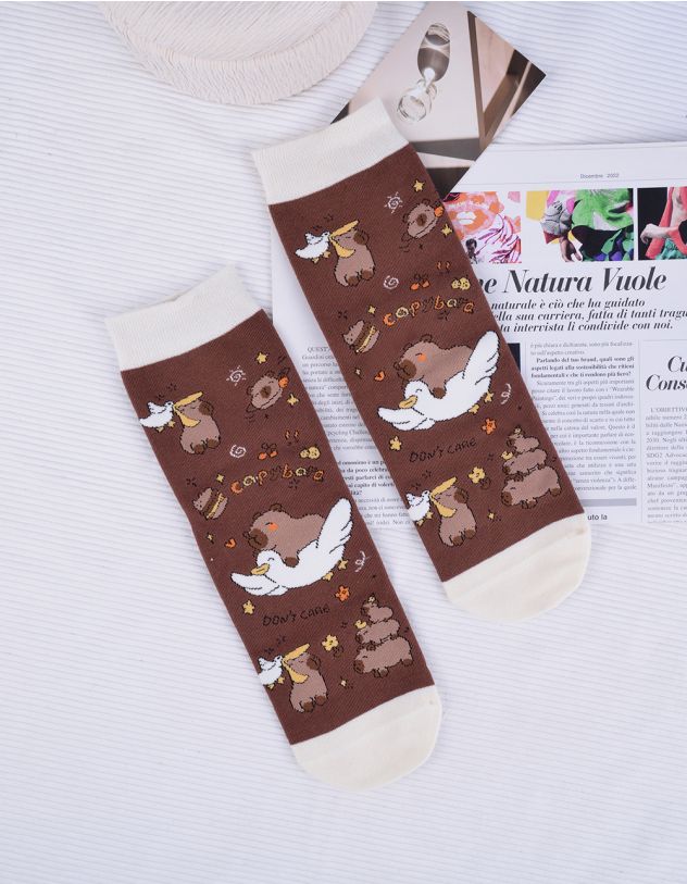Шкарпетки з принтом капібари | 264773-33-XX - A-SHOP