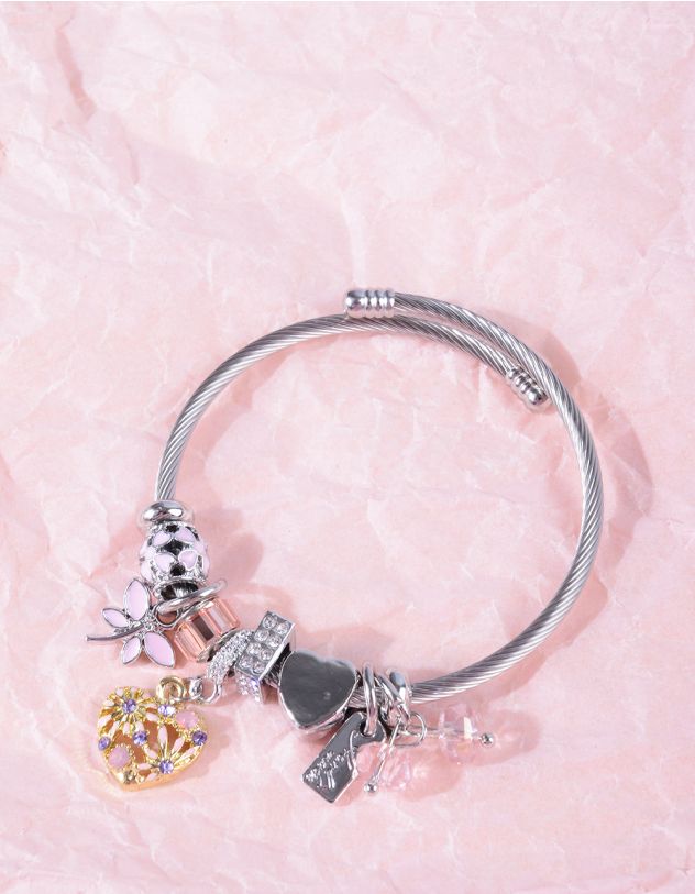 Браслет на руку з серцем у стразах | 266804-05-XX - A-SHOP