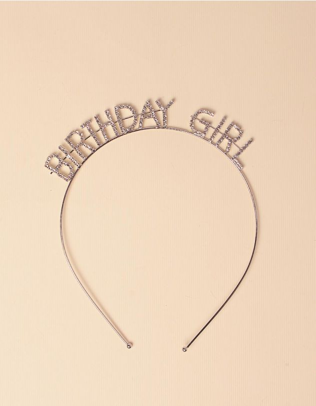 Обідок для волосся з написом BIRTHDAY GIRL  зі стразами | 246857-06-XX - A-SHOP