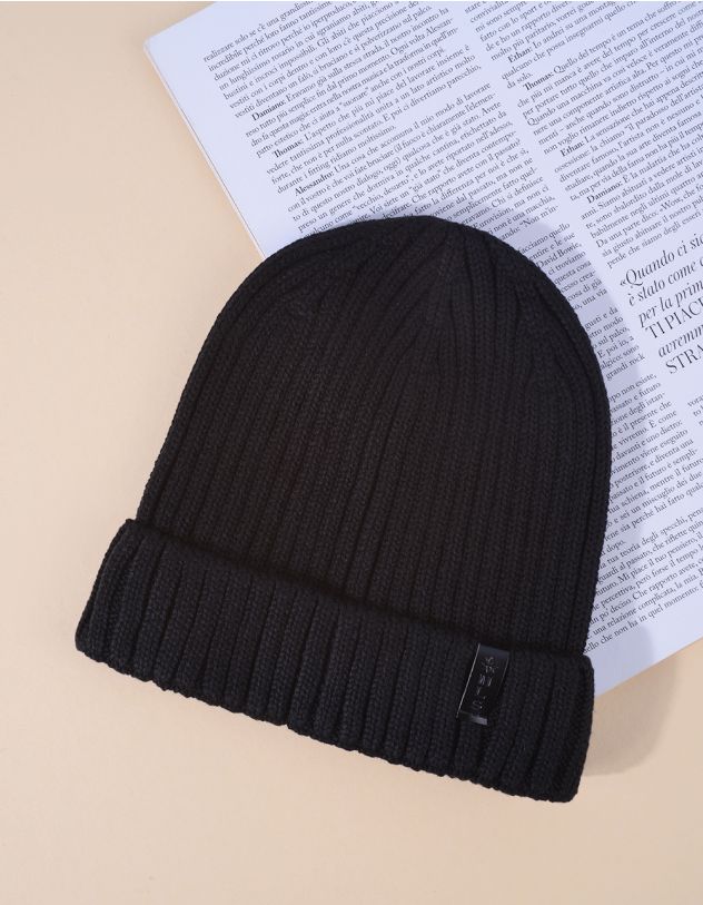 Шапка ковпак у рубчик з відворотом | 264646-02-XX - A-SHOP