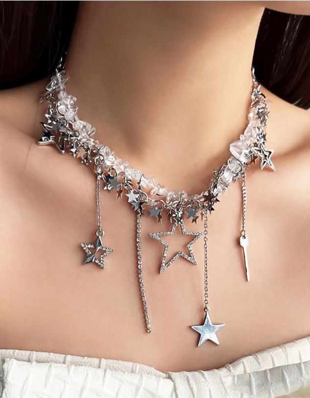 Чокер на шию з зірками на ланцюжках | 265139-05-XX - A-SHOP