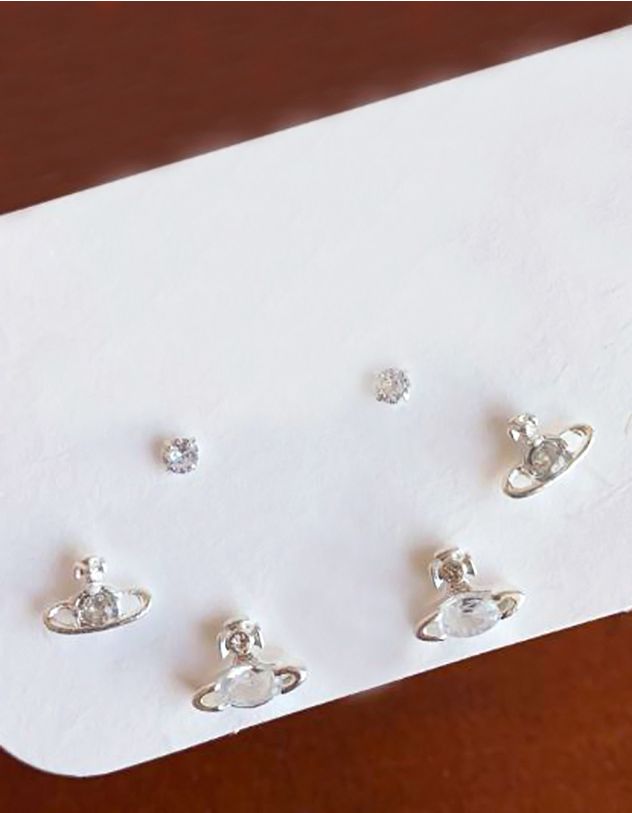 Сережки пусети у вигляді Сатурна | 263403-05-XX - A-SHOP