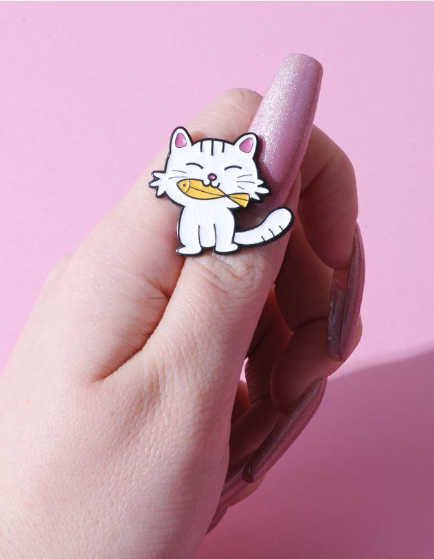 Брошка у вигляді кота з рибкою | 261757-01-XX - A-SHOP