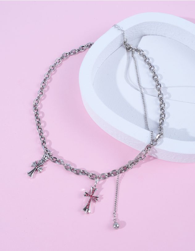 Підвіска на шию із ланцюжка з хрестами | 262930-05-XX - A-SHOP