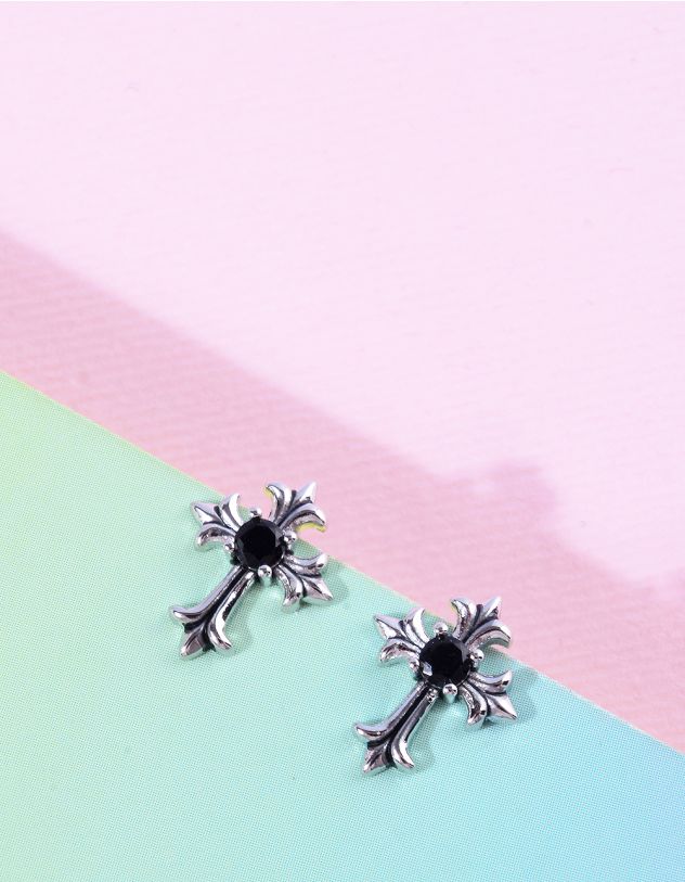 Сережки пусети хрести | 265895-07-XX - A-SHOP