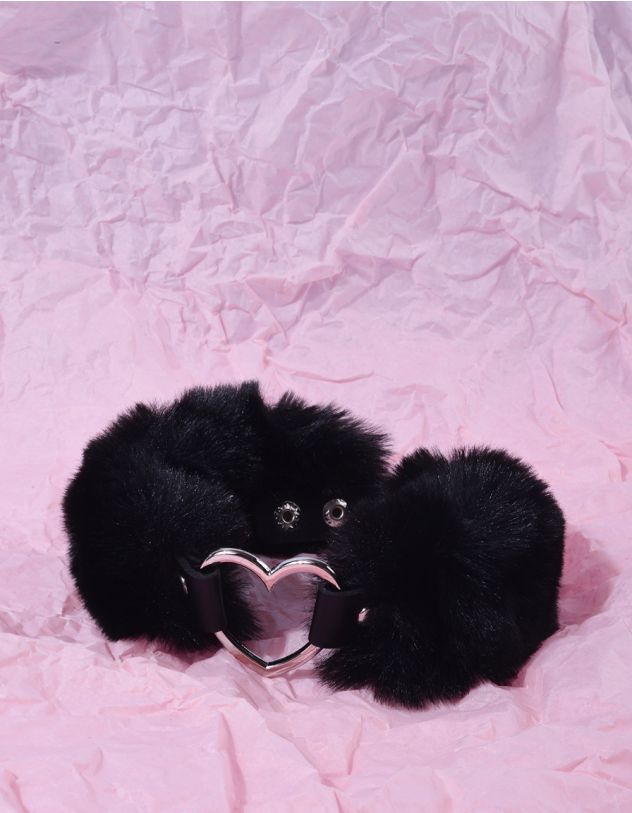 Чокер на шию хутряний з серцем | 262893-02-XX - A-SHOP