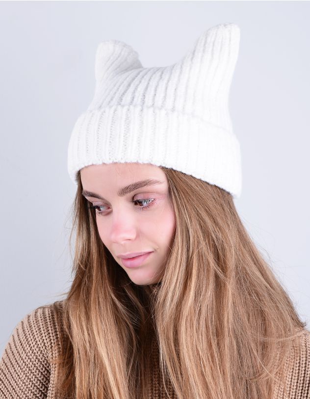 Шапка у рубчик з вушками | 264647-01-XX - A-SHOP