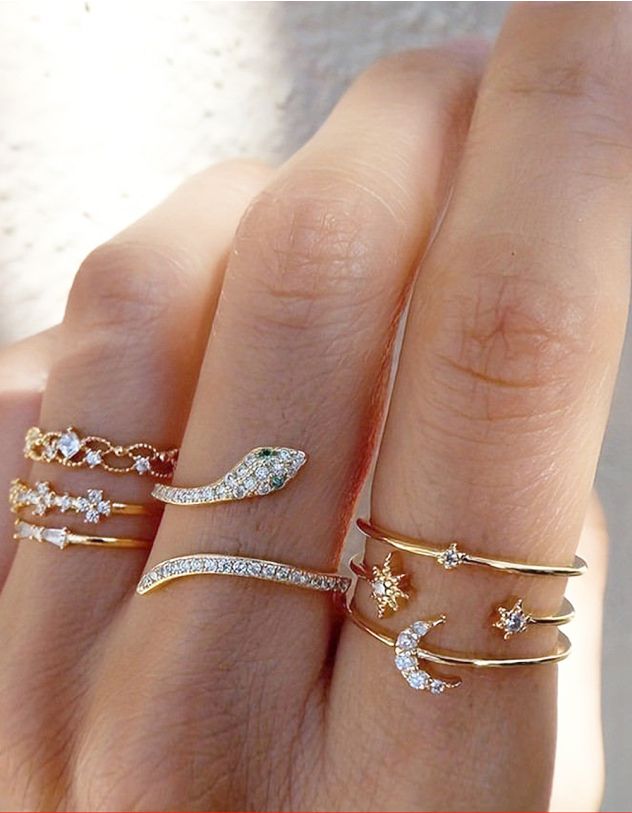 Кільця у наборі у вигляді змії та зірки | 265601-04-XX - A-SHOP