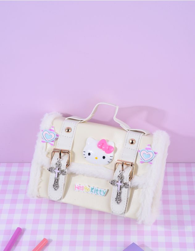 Сумка на плече з Кітті декорована хутром та хрестами | 262608-40-XX - A-SHOP