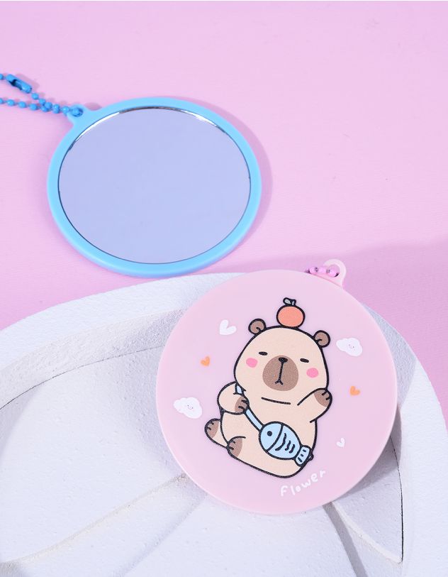 Дзеркало кишенькове з принтом капібари | 263752-14-XX - A-SHOP