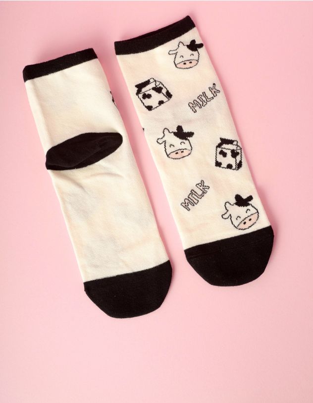 Шкарпетки із принтом корови | 250235-01-XX - A-SHOP