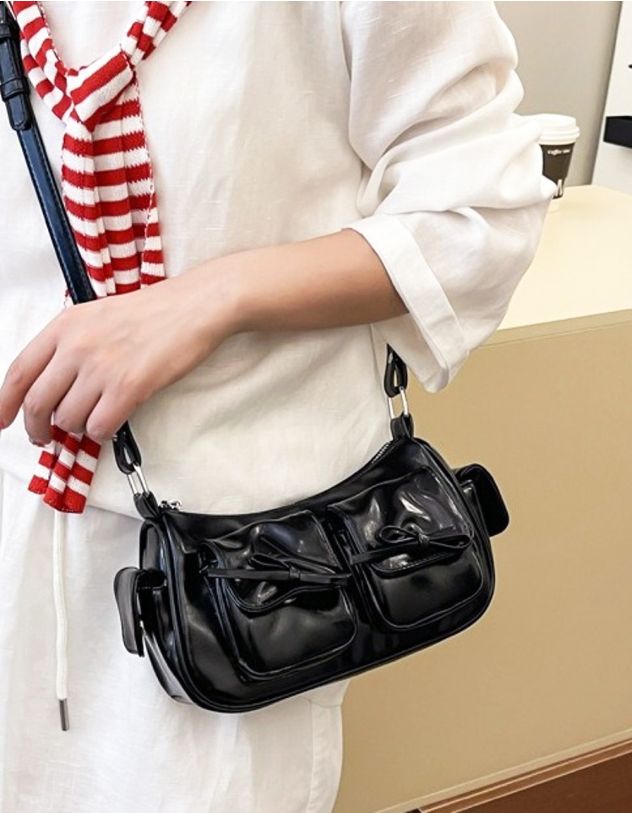 Сумка кросс боді з бантом на кишені | 265086-02-XX - A-SHOP