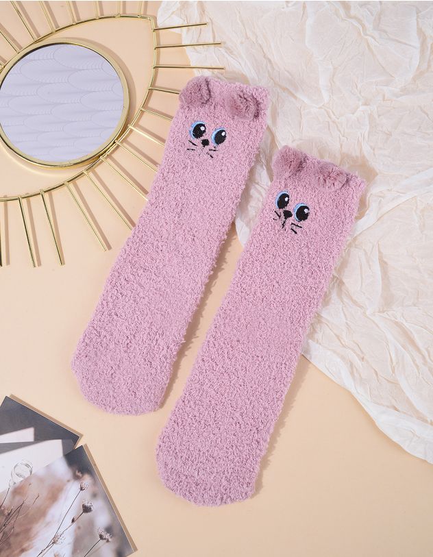 Шкарпетки утеплені з зображенням котика | 263612-14-XX - A-SHOP