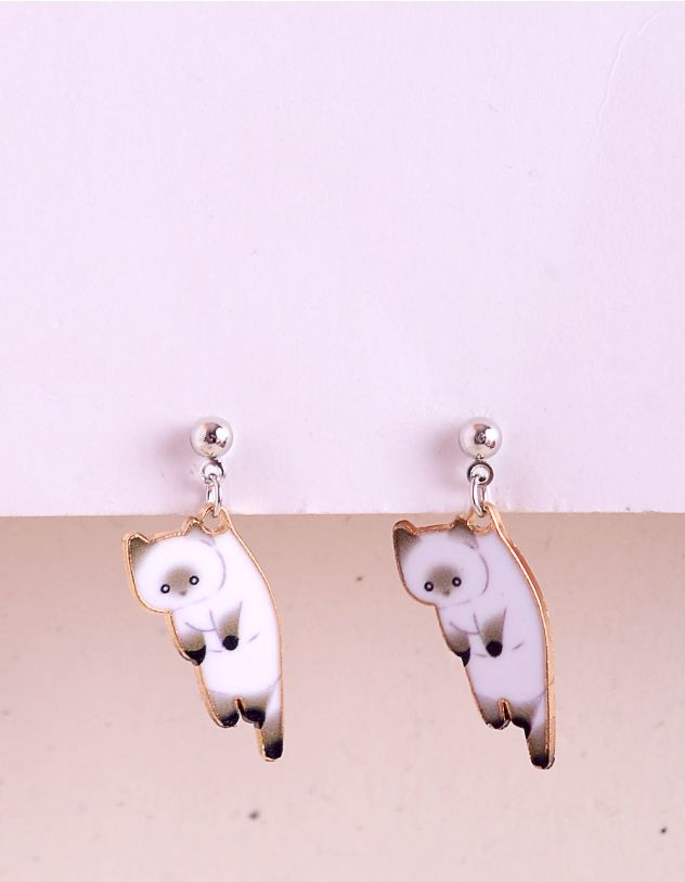 Сережки з зображенням кішки | 254269-01-XX - A-SHOP