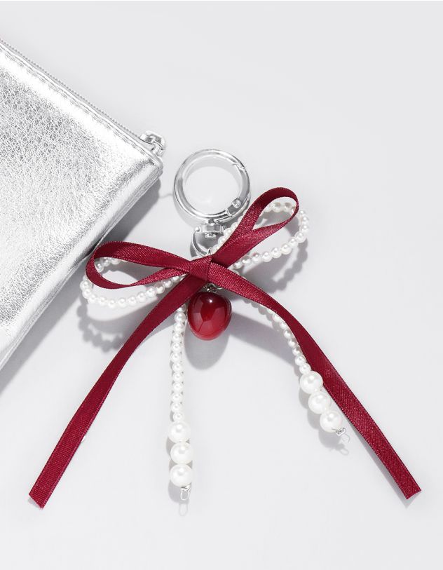Брелок на сумку у вигляді  банта із перлин з вишнями | 265821-27-XX - A-SHOP