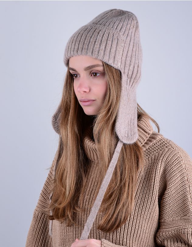 Шапка вушанка у рубчик | 265320-22-XX - A-SHOP