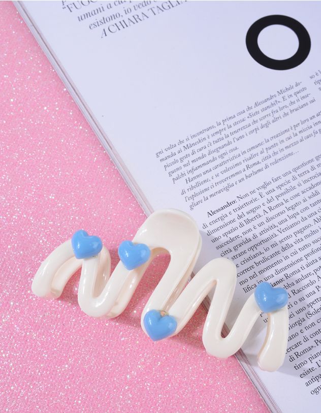 Заколка для волосся крабік з серцями | 264002-01-XX - A-SHOP