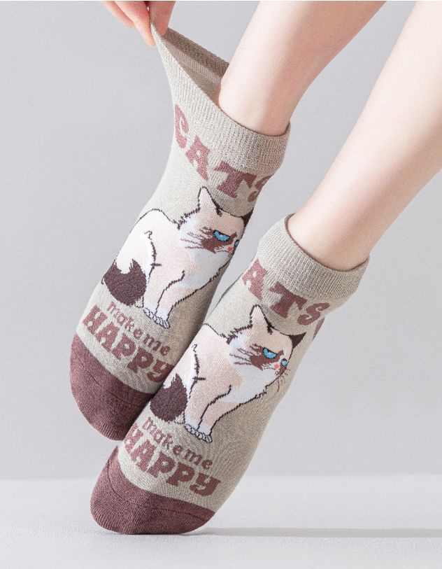 Шкарпетки з принтом котика | 264778-32-XX - A-SHOP