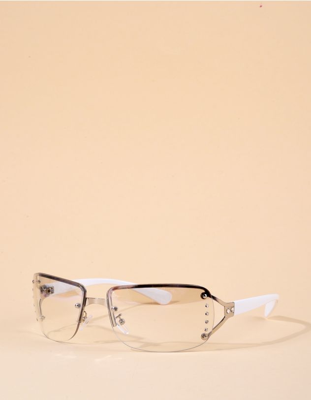 Окуляри маска зі стразами на лінзах | 266868-01-XX - A-SHOP