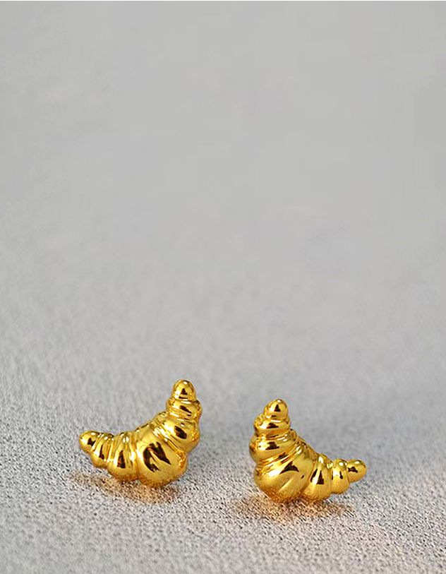 Сережки пусети у вигляді круасана | 262646-04-XX - A-SHOP