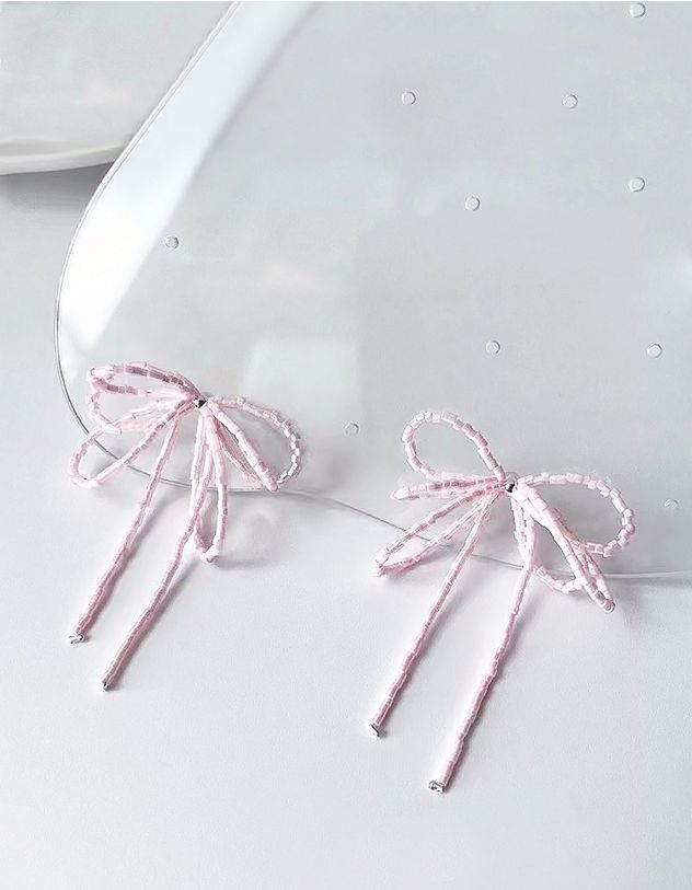 Сережки із бісеру у вигляді банта | 263873-14-XX - A-SHOP