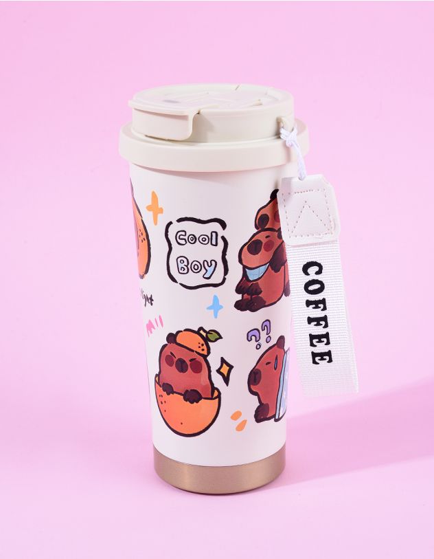 Термос 530мл з принтом капібари | 264775-39-XX - A-SHOP