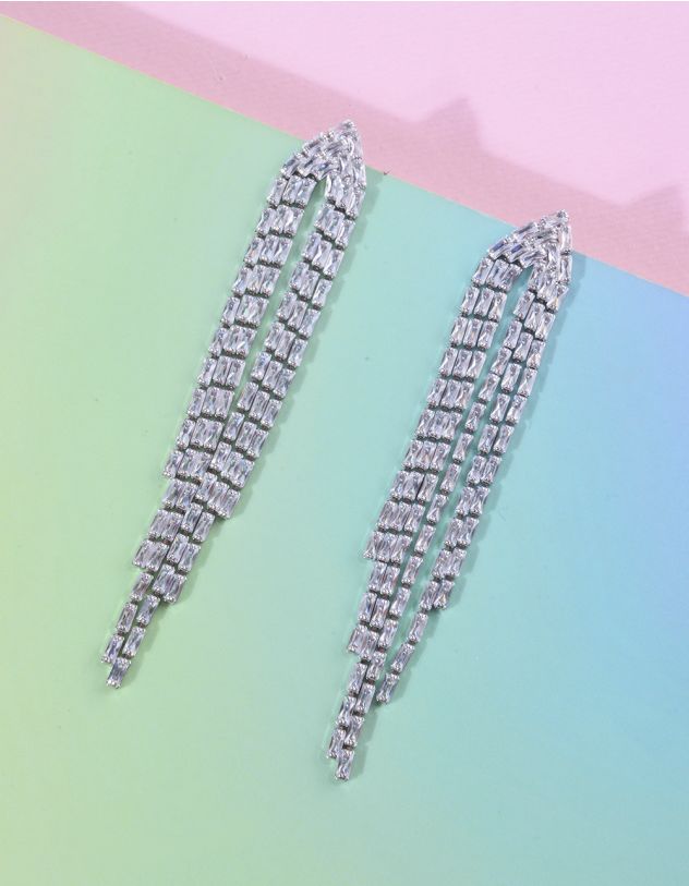 Сережки довгі із ланцюжків зі страз | 265801-05-XX - A-SHOP