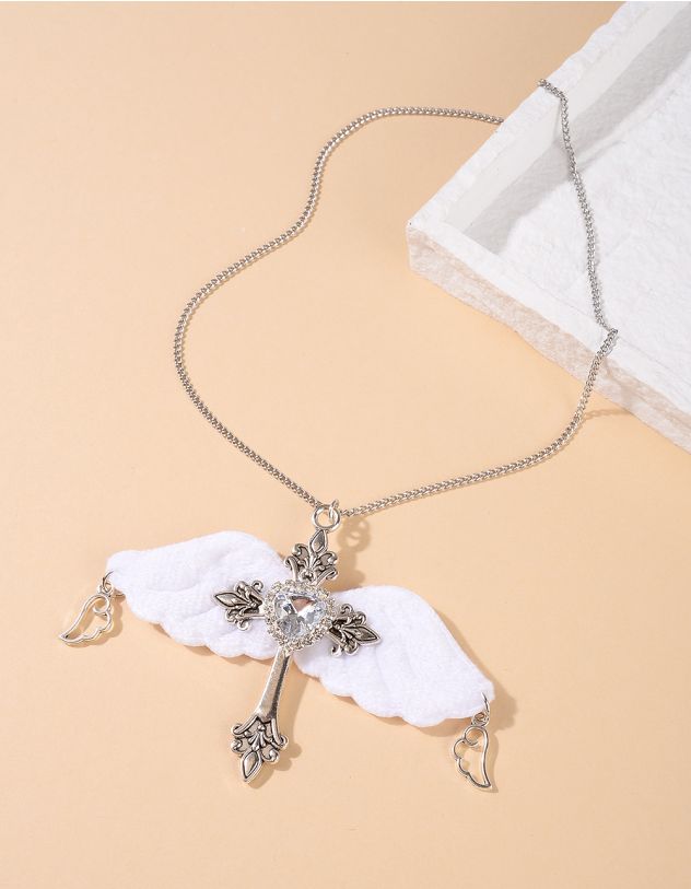 Підвіска на шию з кулоном у вигляді крил з хрестом та серцем | 258765-06-XX - A-SHOP