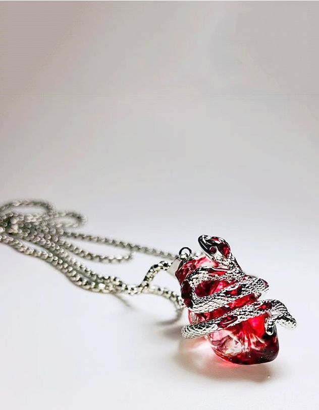 Підвіска на шию з кулоном у вигляді змії на серці | 264042-60-XX - A-SHOP