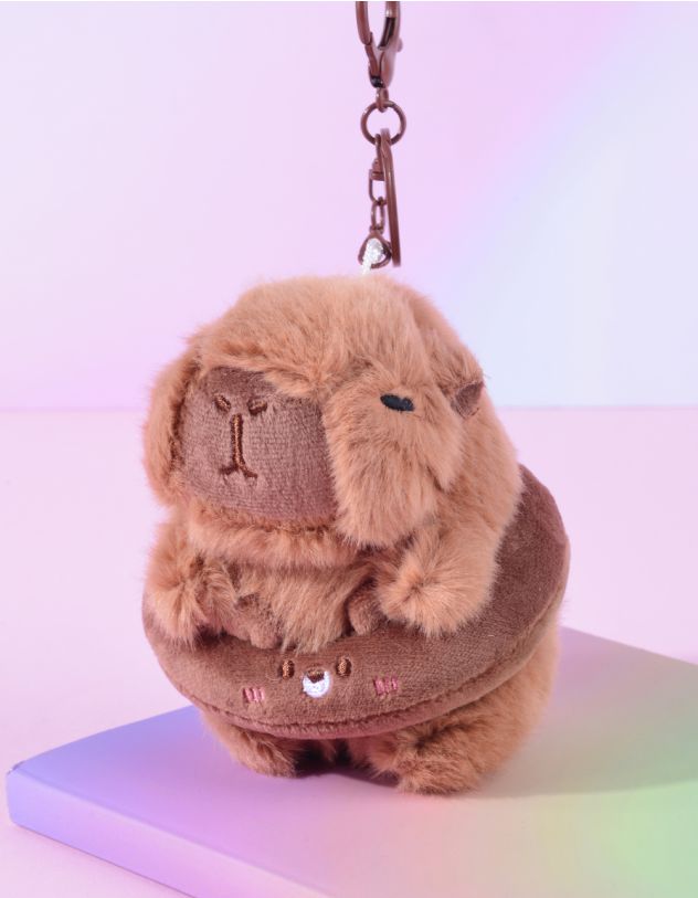 Брелок на сумку у вигляді капібари з кільцем для плавання | 263517-12-XX - A-SHOP
