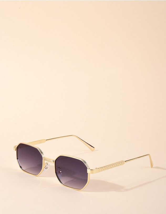 Окуляри від сонця шестикутники з тисненням на дужках | 266488-16-XX - A-SHOP