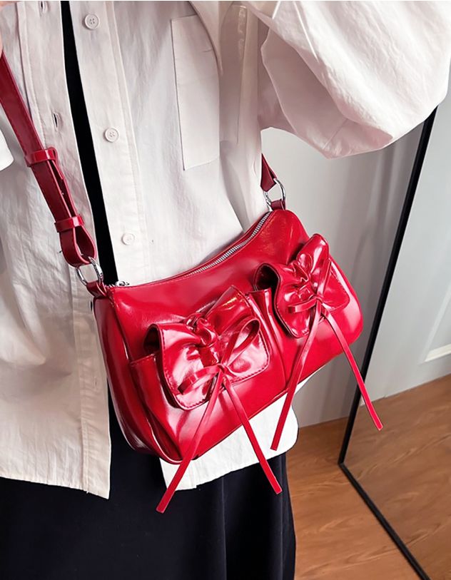 Сумка багет з бантом на кишені | 265310-15-XX - A-SHOP