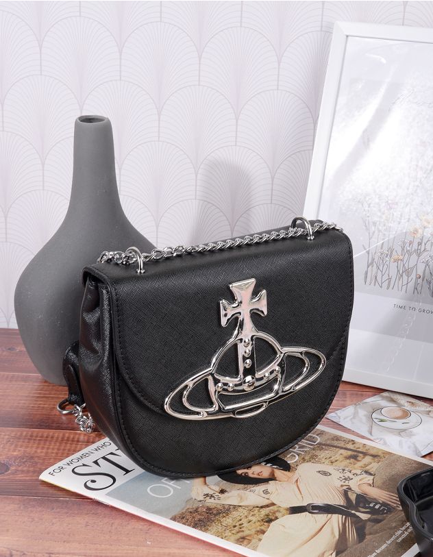 Сумка на ланцюжку з Сатурном на клапані | 259626-02-XX - A-SHOP