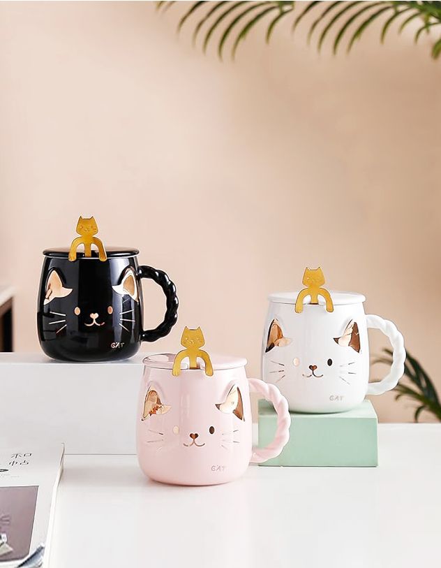 Чашка з ложкою у вигляді кота | 264256-02-XX - A-SHOP
