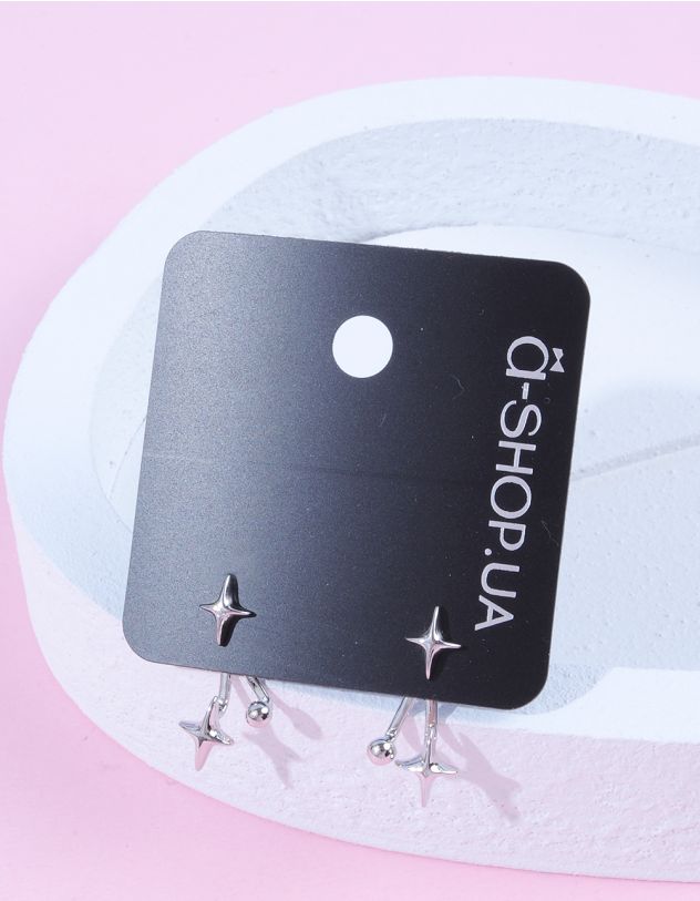 Сережки двосторонні у вигляді зірки | 264076-05-XX - A-SHOP