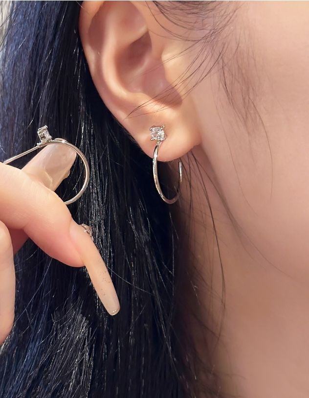 Сережки з кристалом | 266718-05-XX - A-SHOP