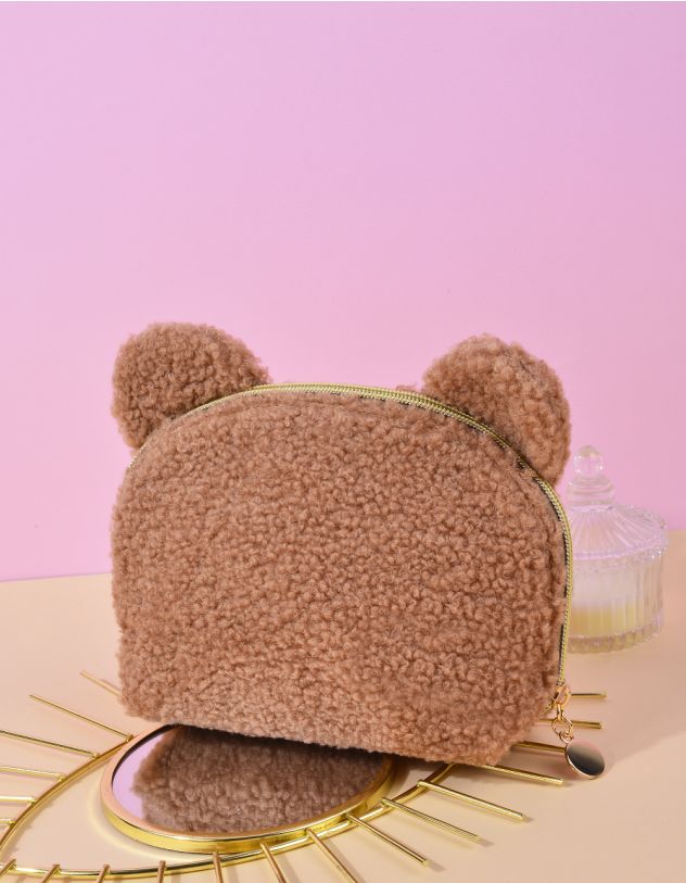 Косметичка хутряна у вигляді ведмедика | 263835-39-XX - A-SHOP