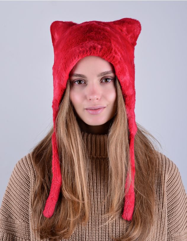 Шапка вушанка з вушками та хвостиком | 264324-15-XX - A-SHOP