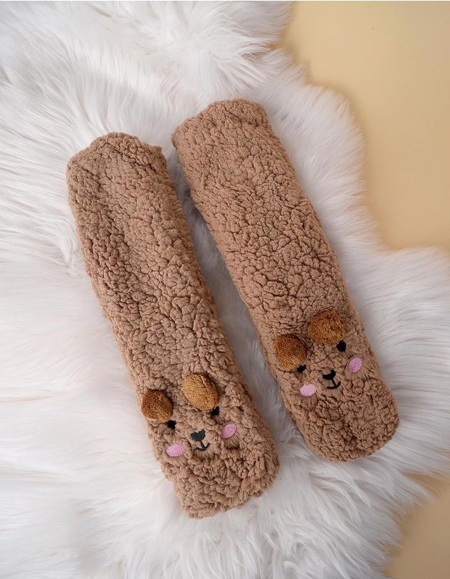Шкарпетки з зображенням тваринки з вушками та з антиковзною поверхнею | 250230-12-XX - A-SHOP