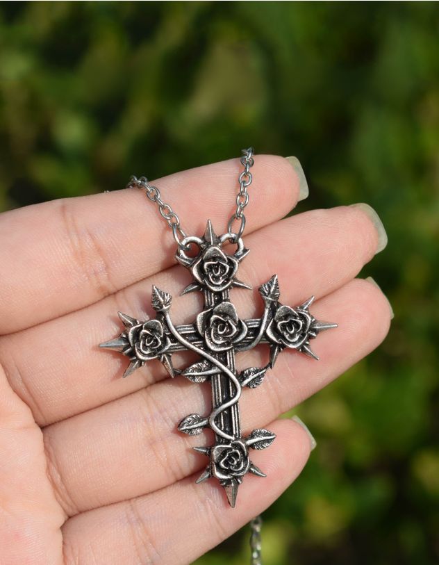 Підвіска на шию з хрестом у трояндах | 265597-10-XX - A-SHOP