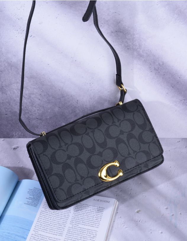 Сумка через плече з фурнітурою на клапані | 266514-02-XX - A-SHOP