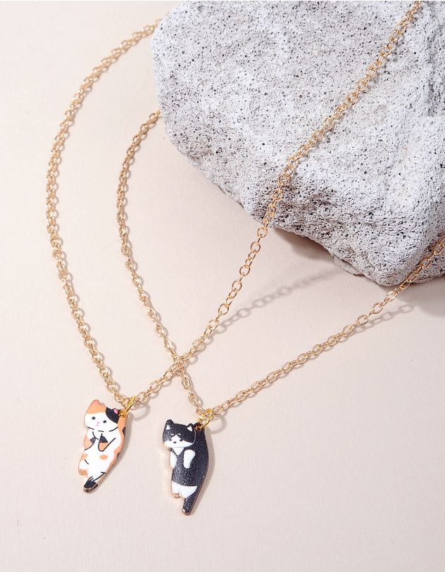 Підвіска на шию best friends  з кулонами у вигляді котиків | 254841-51-XX - A-SHOP