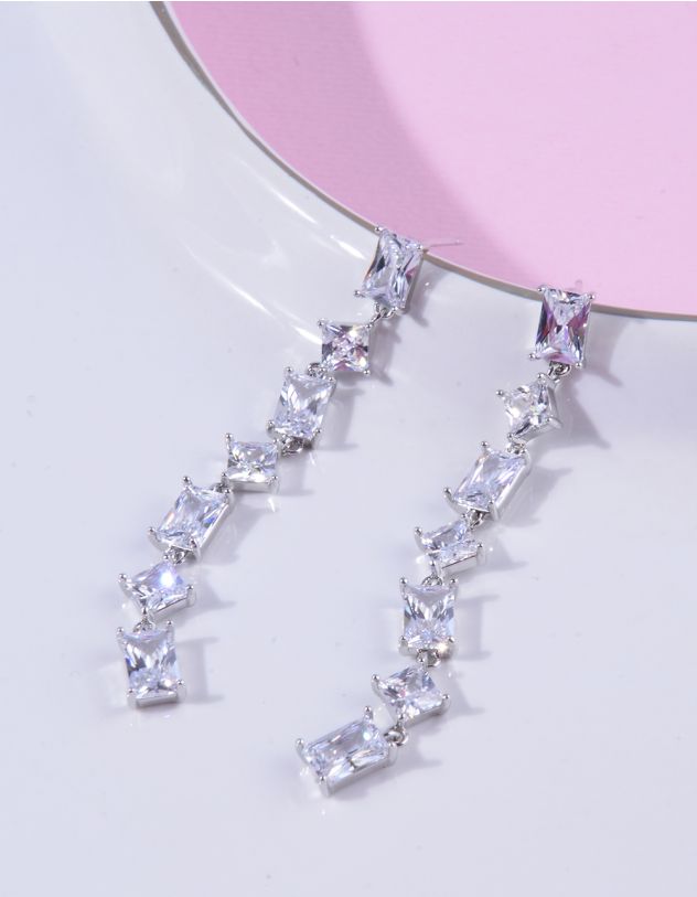 Сережки довгі з кристалами | 264308-05-XX - A-SHOP