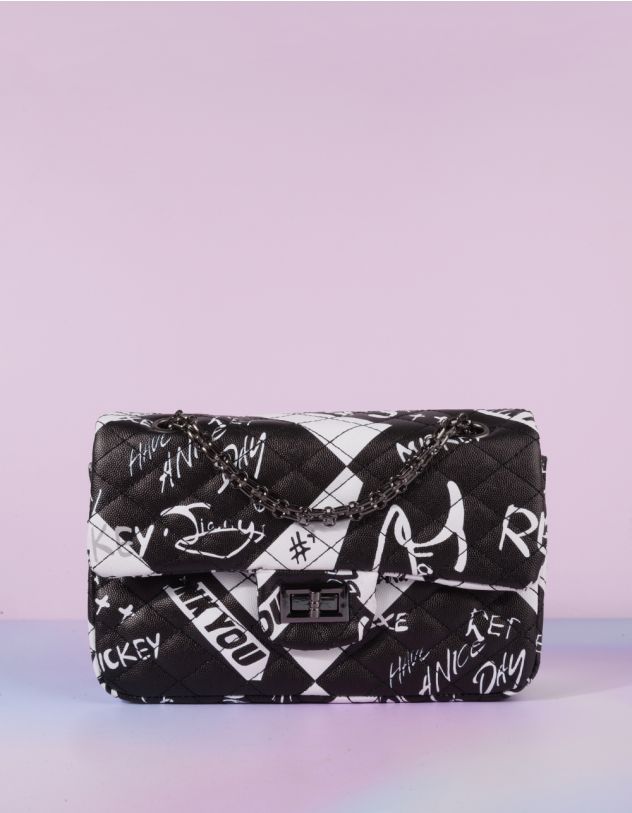 Сумка на ланцюжку  з написами | 259490-02-XX - A-SHOP