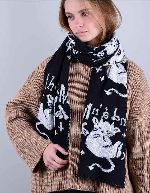 Шарф з зображенням котів - Devil Cat | 263143-28-XX - A-SHOP